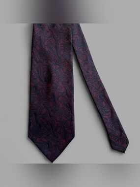 Vintage 90’s Hand Made In Italy 100% Silk Paisley Art Deco Casual Preppy Tie